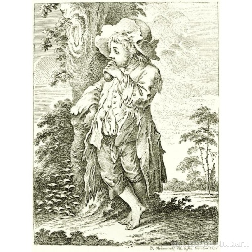 Мальчик-нищий у дерева