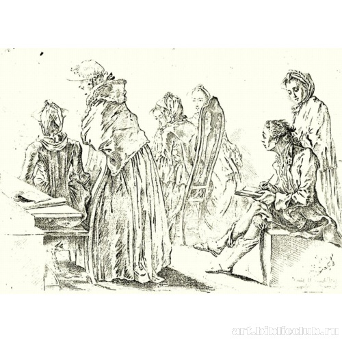 Общество шести дам в комнате художника