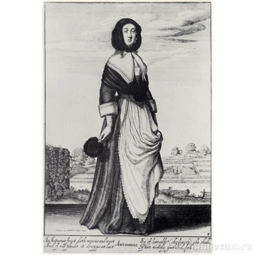 Осень (стоящая женщина в капюшоне)