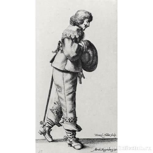 Стоящий, приветствующий кавалер, повернувшийся вправо