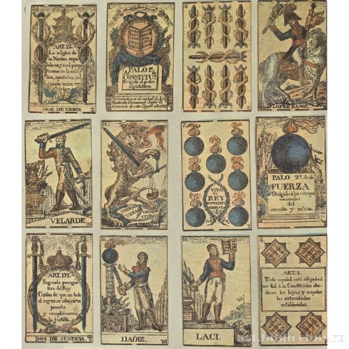 Колода карт на тему воспоминания о Кадисской конституции