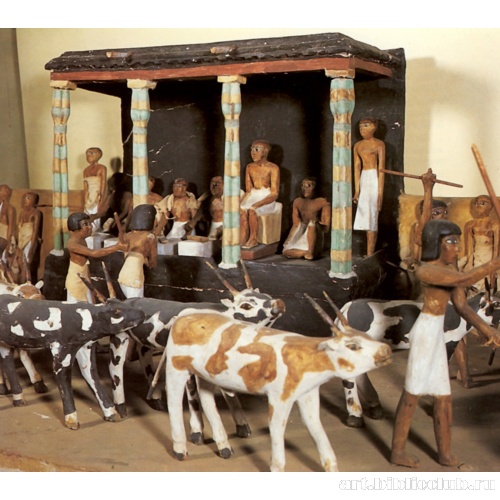 Гробница Мекетра: миниатюрная скульптурная композиция с изображением подсчета стада (фрагмент)