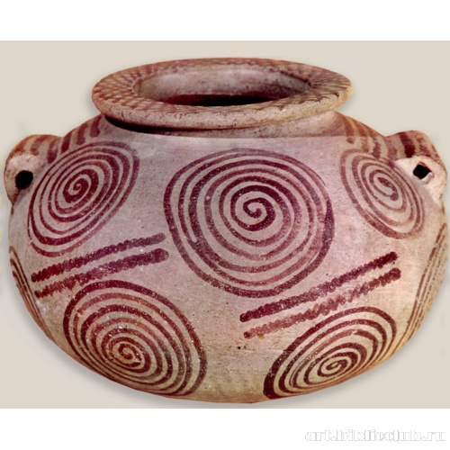 Сосуд со спиралеобразным и зигзагоообразным орнаментом