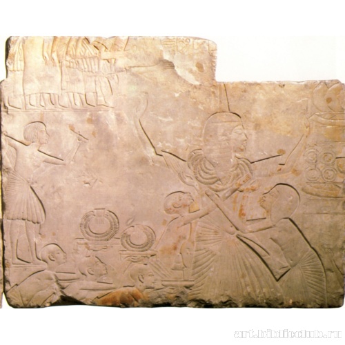 Гробница Хоремхеба: рельеф с изображением триумфа Хоремхеба (фрагмент)