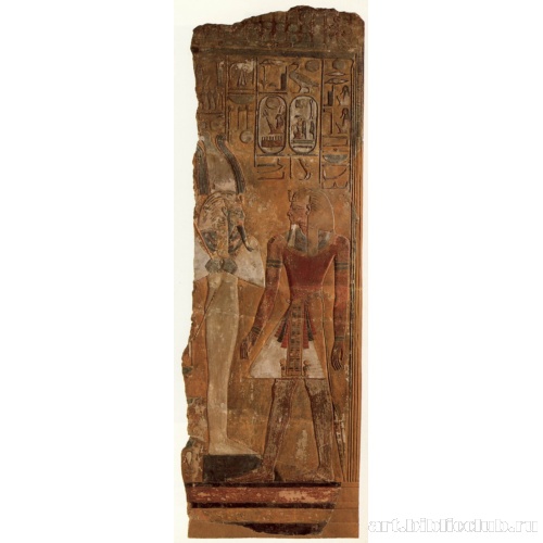 Гробница Сети I: фрагмент столба с изображением царя перед Осирисом