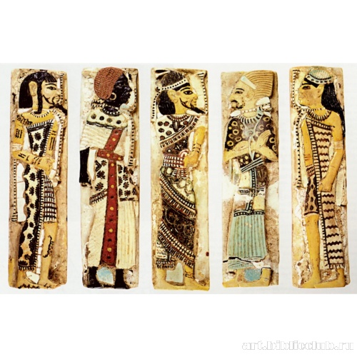 Мединет-Абу: плитки-инкрустации с изображением врагов Египта