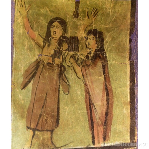 Фрагмент  пелены мумии с изображением плакальщиц