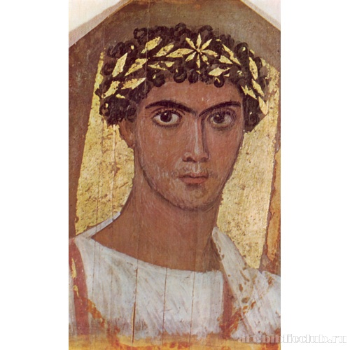 Портрет мумии юноши в золотом венке