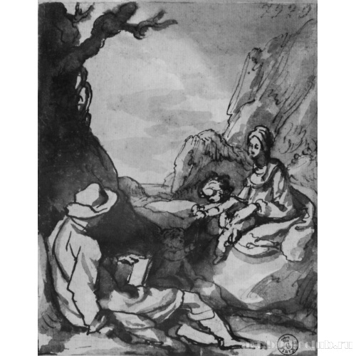 Святое семейство в пейзаже (Отдых на пути в Египет)