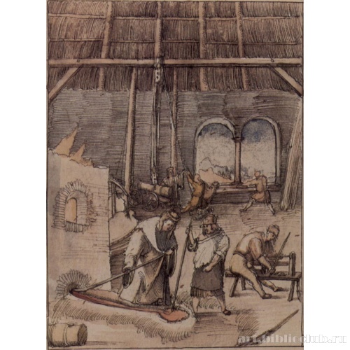 Рукопись «История Фридриха и Максимилиана»: Император в мастерской литейщика