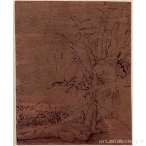 Лежащий в пейзаже