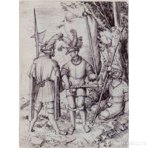 Знаменосец и два ландскнехта