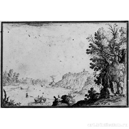 Речной пейзаж с видом на виллу Амброджиана