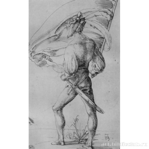 Знаменосец, фигура со спины