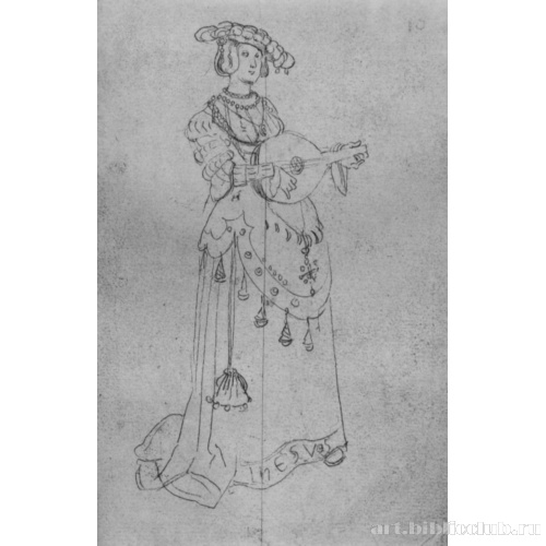 Молодая женщина, играющая на лютне