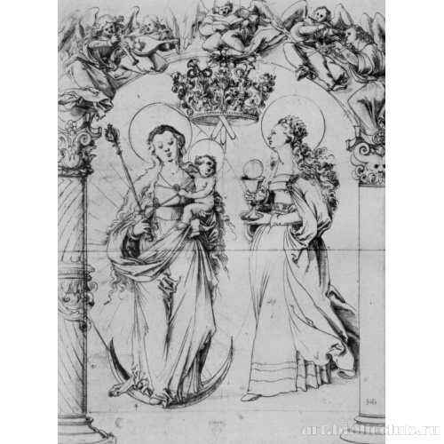 Мадонна на полумесяце и святая Варвара