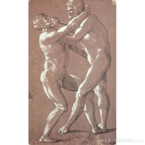 Два обнаженных борца