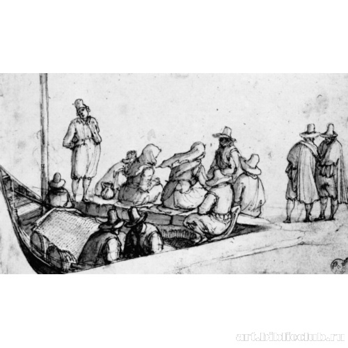 Крестьяне, ожидающие на пристани