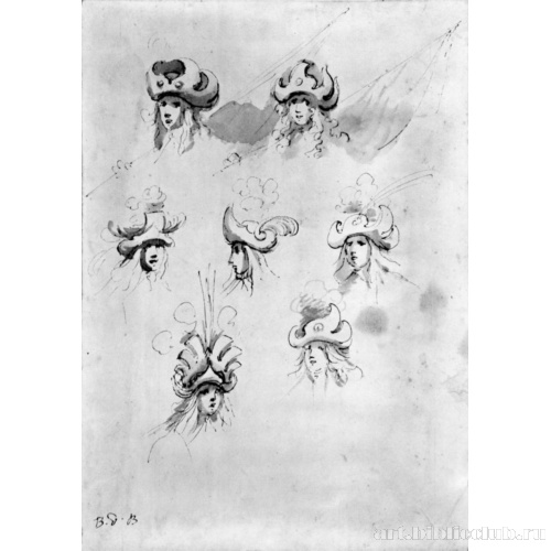 Лист с этюдами головы знаменосца