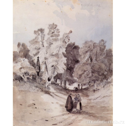 Лесная дорога с часовней