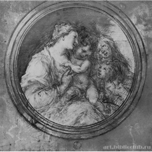 Мадонна с младенцем, святой Елизаветой и маленьким Иоанном Крестителем, тондо