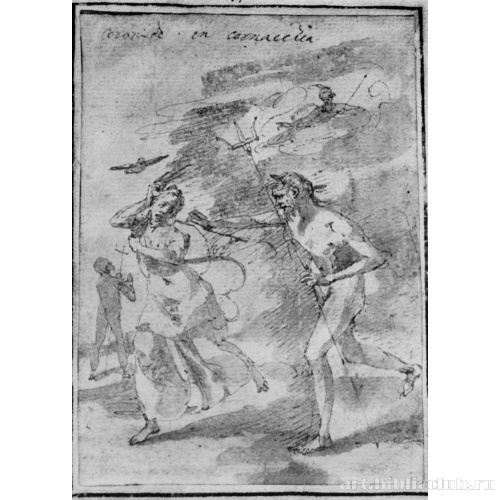 Паллада превращает в ворону Корониду, преследуемую Нептуном