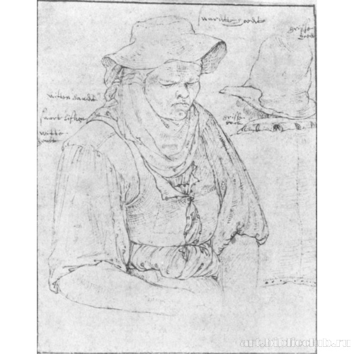 Этюд крестьянки и зарисовка мужской фигуры