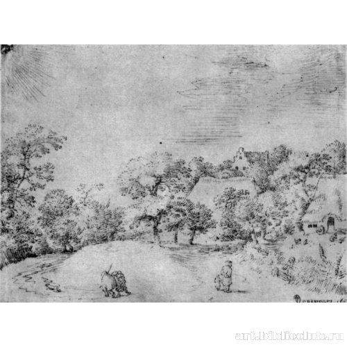 Сельский пейзаж с крестьянским семейством