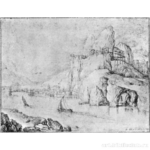 Речной пейзаж со скалами