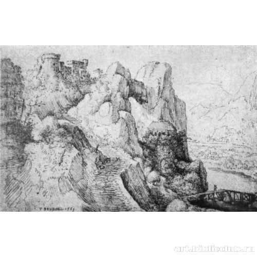 Скалы с замком и речной долиной