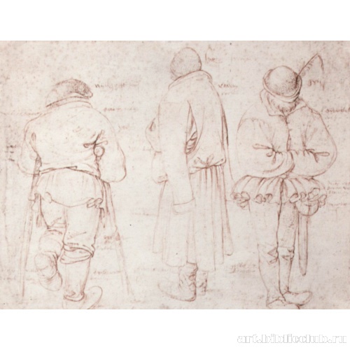 Этюд фигур, слева: калека, справа: солдат