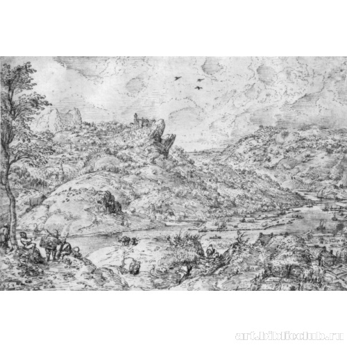 Пейзаж с рекой и горами