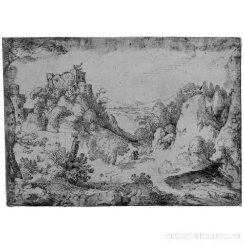 Пейзаж с замком на скале