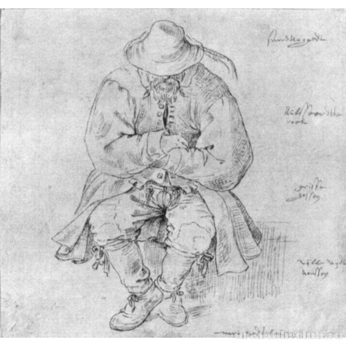 Спящий сидя крестьянин