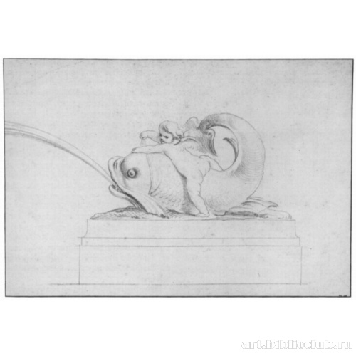 Фонтан в виде дельфина с амуром, повернут влево