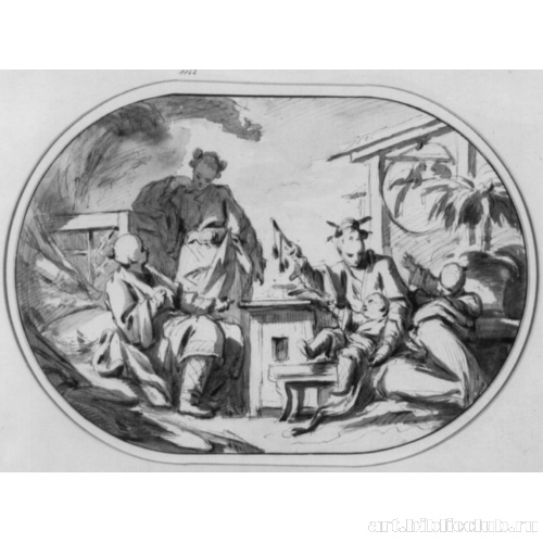 Шинуазри с семейной сценой