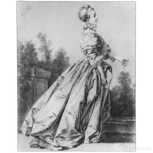 Женщина в профиль, идущая вправо