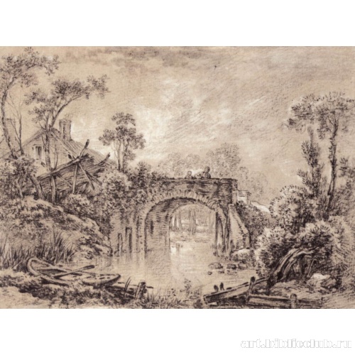 Пейзаж с сельским мостиком