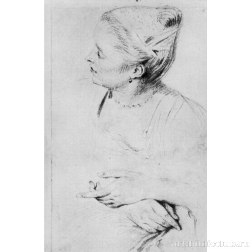 Бюст женщины и этюд ее рук