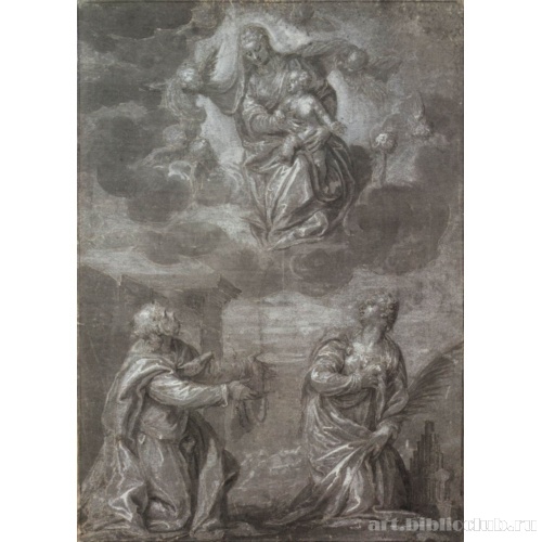 Мадонна в облаках, с поклоняющимися святым Фомой и святой Цецилией