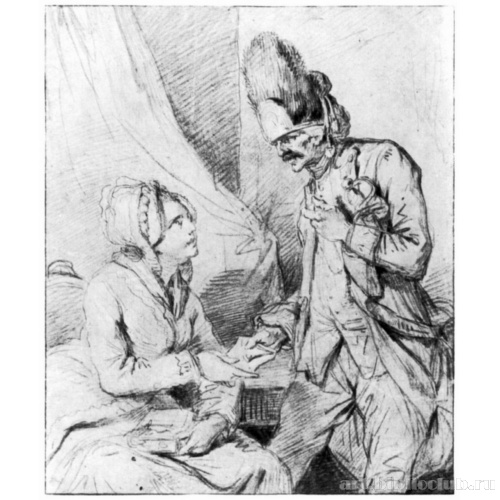 Солдат приносит женщине письмо