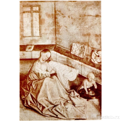 Мадонна с младенцем в комнате