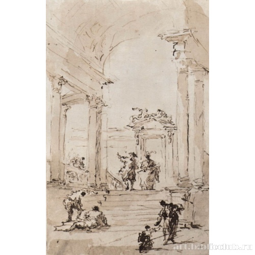 Фигуры в зале с колоннами