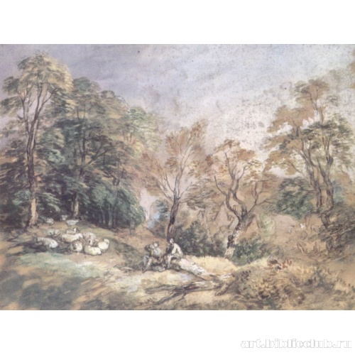 Пейзаж с отдыхающими мужчинами