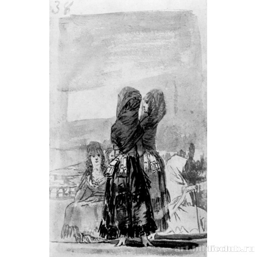 Мадридский альбом[30]: Две важничающие на прогулке махи