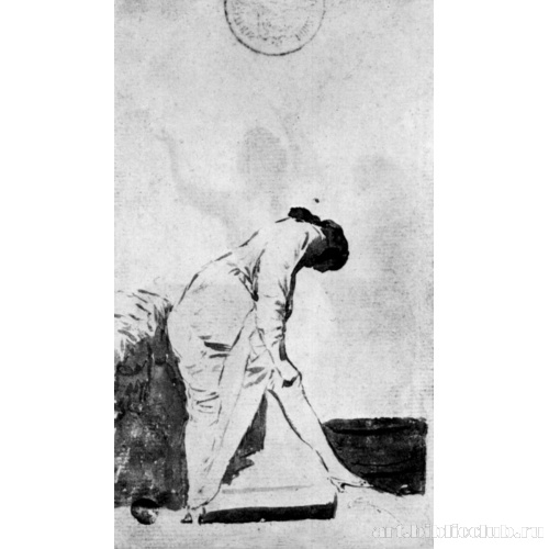 Санлукарский альбом [10]: Молодая женщина, натягивающая чулок