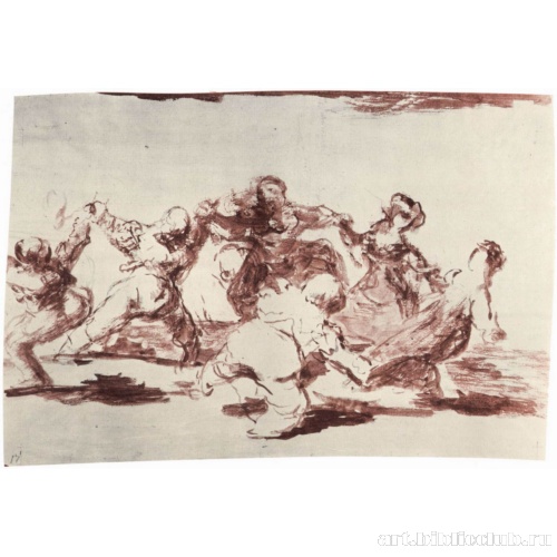 Рисунок для серии офортов «Бедствия войны»: Танцующие девушки и парни