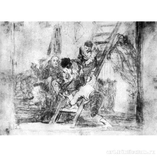 Рисунок для серии офортов «Бедствия войны»: Бедствие 14, Тяжек путь!