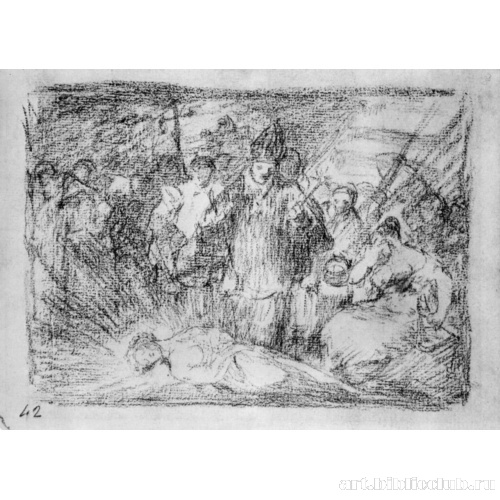 Рисунок для серии офортов «Бедствия войны»: Бедствие 79, Правда умерла