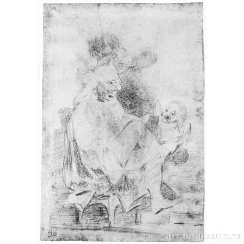 Рисунок для серии офортов «Капричос»: Люди называют это чтением